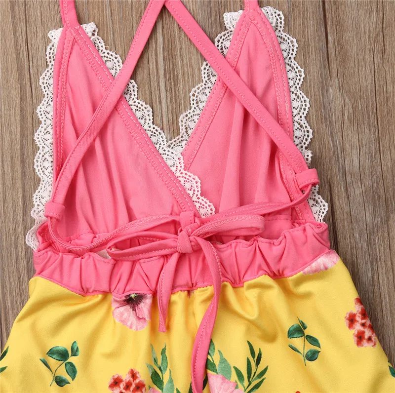 

PUDCOCO Newest 2020 Newborn Kid Baby Girl Floral Cotton Clothes Sleeveless Lace Romper One Piece Kids Outfit 0-24M