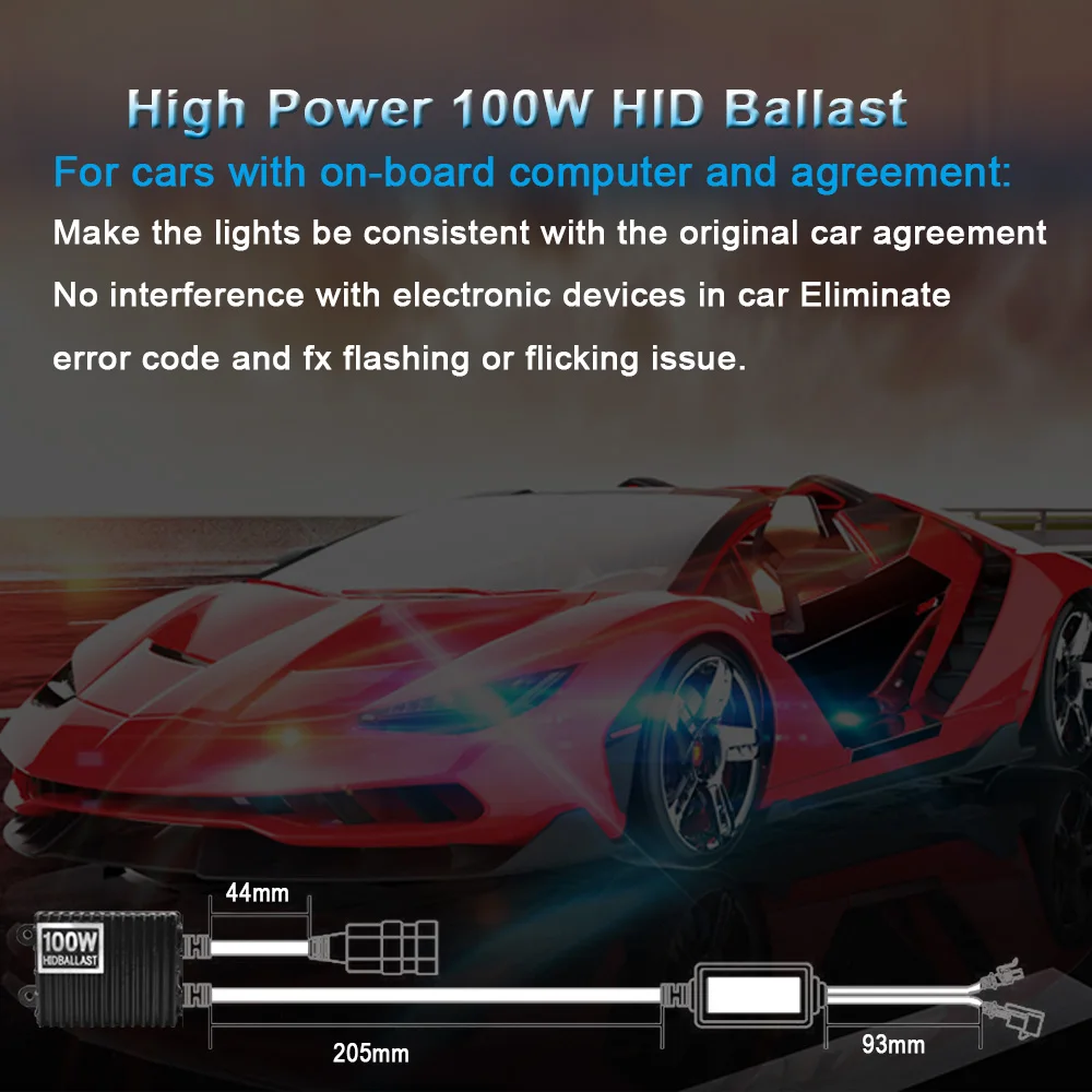 1 шт. 100 Вт HID Балласт H1 H3 H4 H7 H11 9005 HB3 9006 HB4 комплект ксенонового балласта для