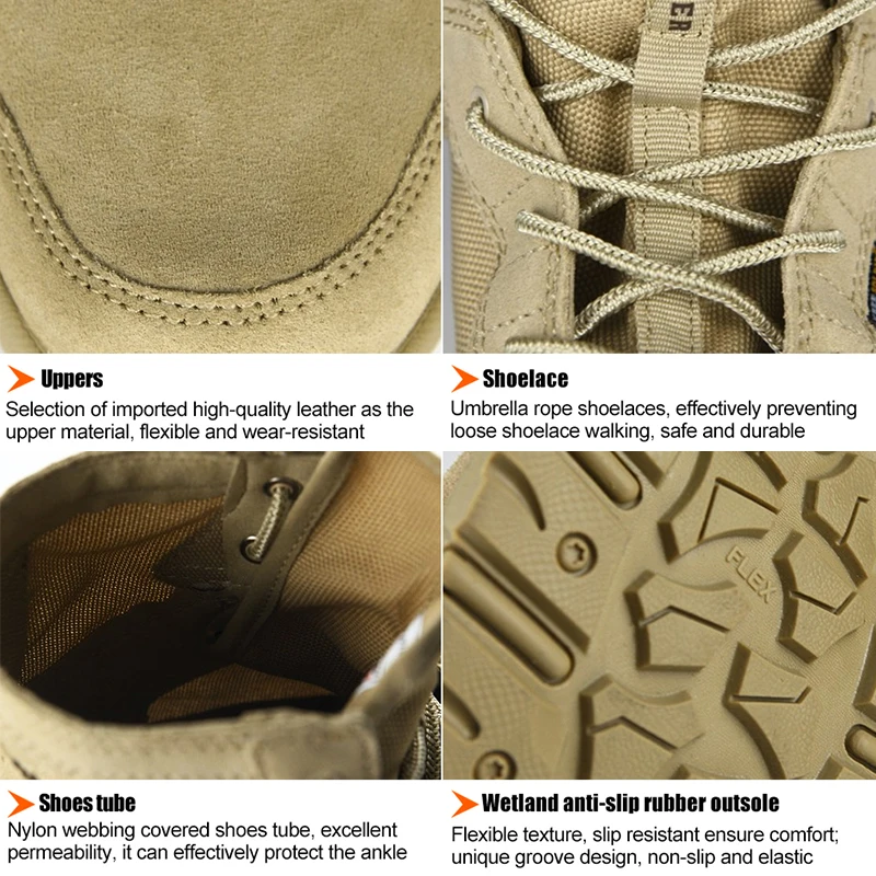 FREE SOLDIER Outdoor Sports Tactical Camping Shoes Men's Boots For Climbing Breathable Lightweight Mountain Boots Hiking Shoes