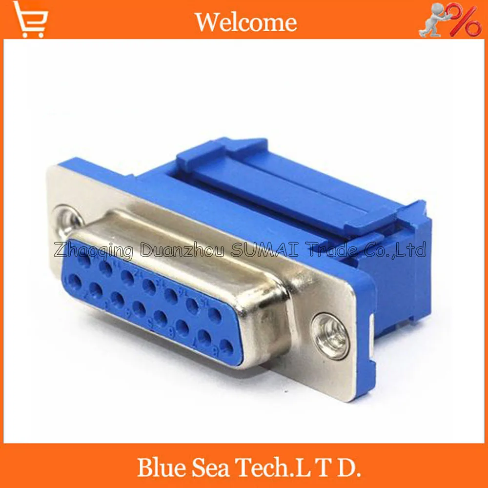 

100 sets NEW 15 Pin D-SUB DB15 socket/jack Female IDC Flat cable Connector,Snap,solder-free type,Pressure line