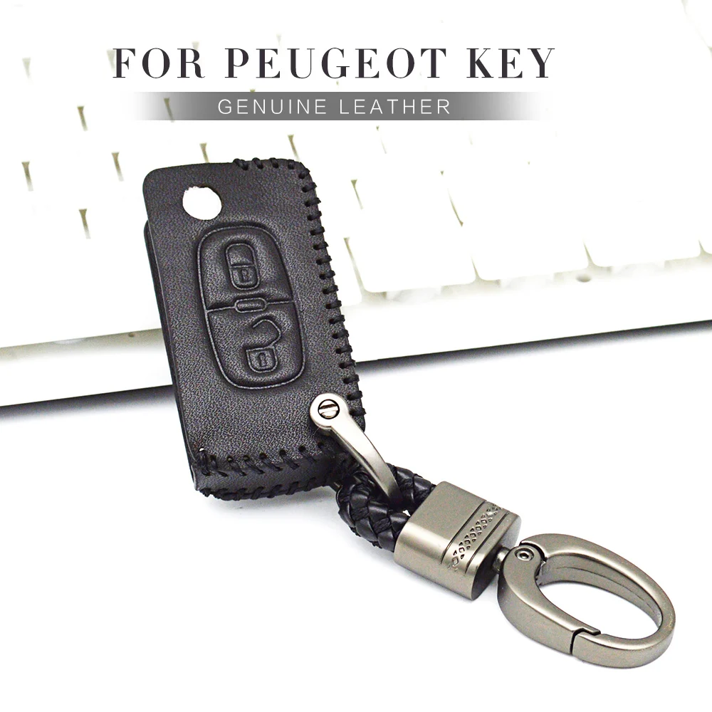 Чехол для ключей из натуральной кожи peugeot 206 207 2008 407 308 301 3008 508 107 106 RCZ 2017 аксессуары |