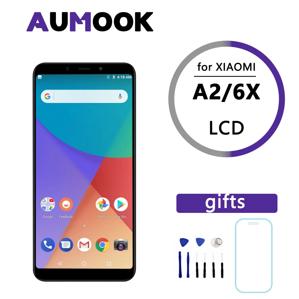 ЖК дисплей класса AAA для Xiaomi Redmi Mi A2 с сенсорным экраном замены 6X дигитайзер рамкой