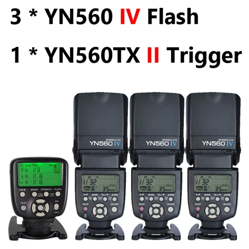 3 шт. YONGNUO YN560 IV YN560IV Speedlite для Canon Nikon+ YN560TX контроллер беспроводной Горячий башмак Универсальная вспышка триггер - Цвет: Розовый