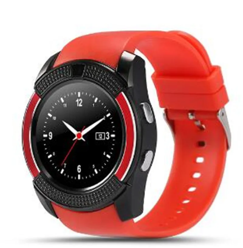 Красный Bluetooth Smartwatch полный экран Поддержка SIM tf-карты наручные часы сердечного ритма спортивные наручные часы - Цвет: Красный