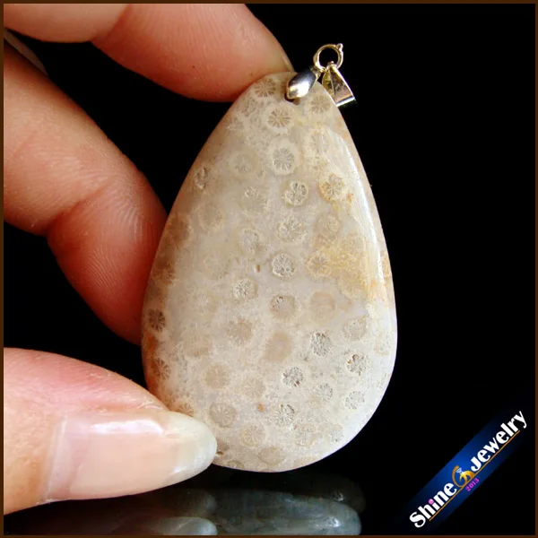 Women Bijoux Jewelry Natural Cabochon Coral Fossil Stone Chrysanthemum Pendant Beads Fit Necklace Gift Leather Choker CS021 | Украшения и