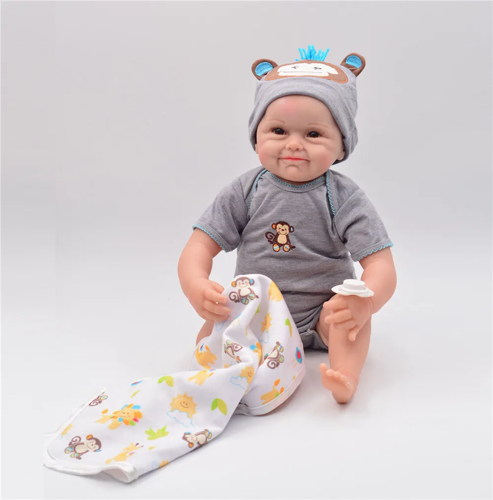 DOLLMAI 55 см Bebe Reborn Dolls touch мягкая силиконовая кукла 3/4 Smiley boy новорожденный Babies live