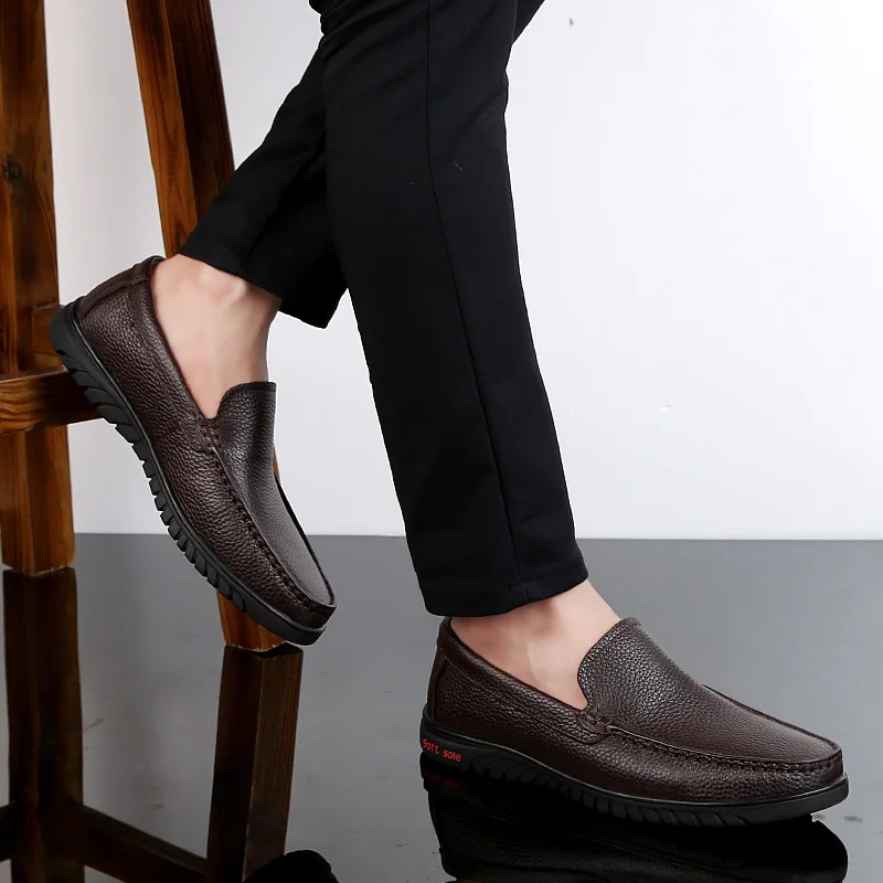 Мужская обувь удобная мужская повседневная из натуральной кожи Chaussures на плоской
