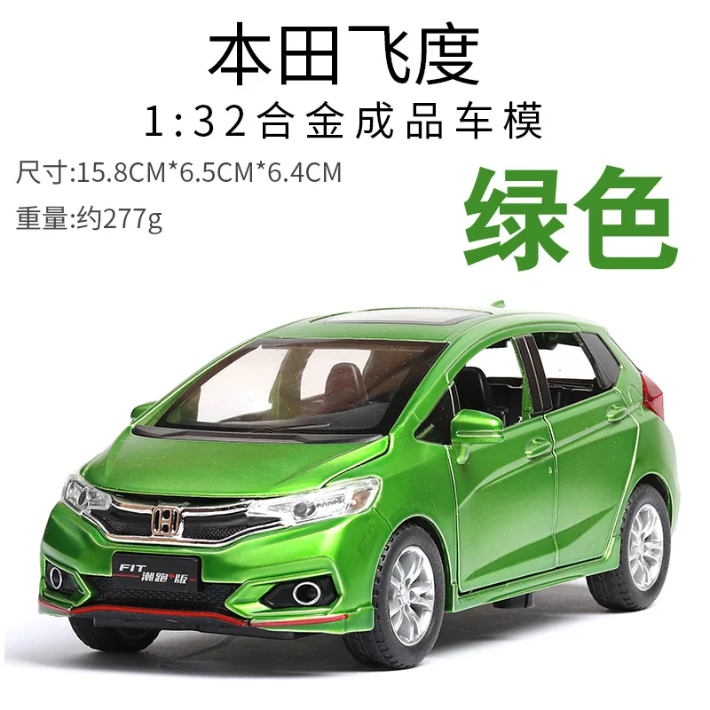 Модель автомобиля 1:32 Honda Fit сплава игрушечные лошадки для детей Металл, полученный литьем под давление автомобиль дети тянуть назад Звук Свет - Цвет: Зеленый