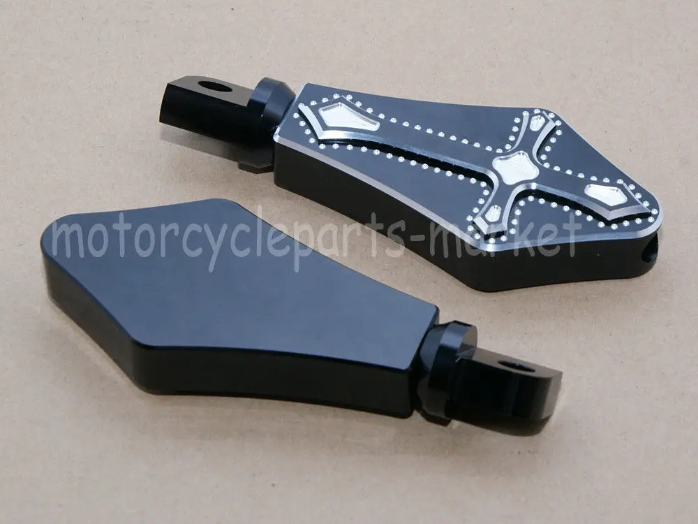 Черная мотоциклетная CNC Cross подножки для ног Harley Dyna 04-14 Electra Glide 06-14 Bones 10-11 Blackline 11-13