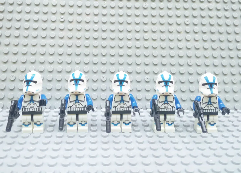 5 шт./лот StarWars синий Клон Trooper Building Конструкторы Игрушечные лошадки для детей Best