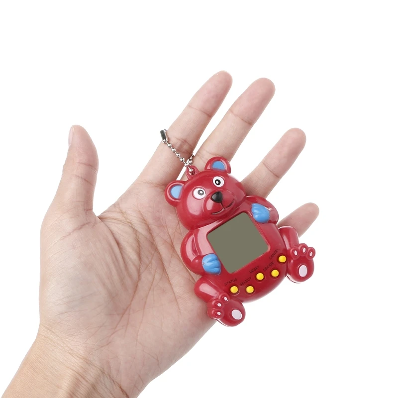 

LCD Virtual Digital Pet Handheld Electronic Game Machine With Keychain Bear Shape