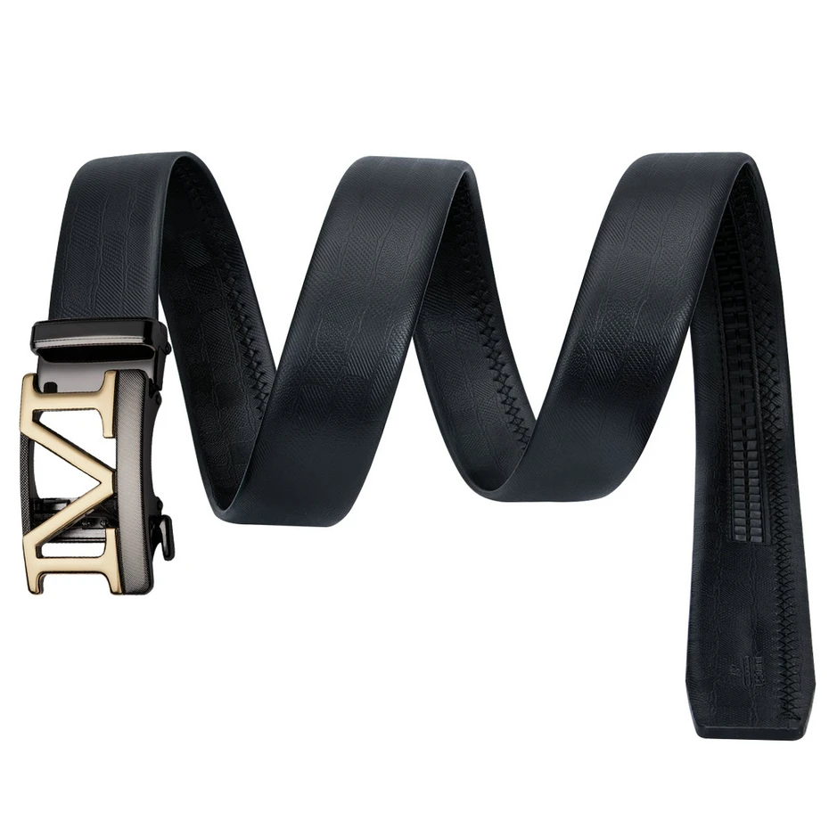 DiBanGu Роскошный дизайнерский мужской кожаный ремень с пряжкой из сплава гладкие