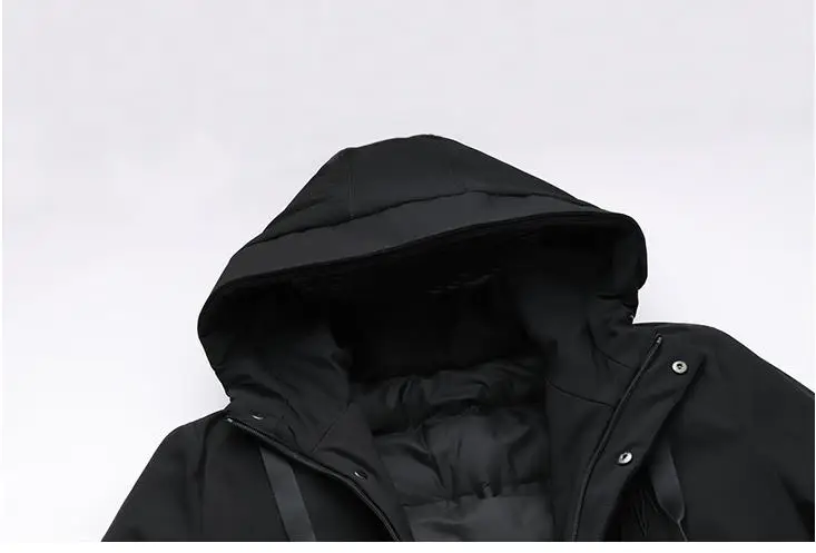 BATMO Новое поступление зимние высококачественные теплые 90% белые длинные куртки с капюшоном на утином пуху мужские зимние пальто 1801