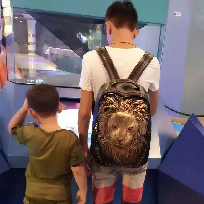 Креативный рюкзак унисекс с 3D изображением животных компьютера Повседневный