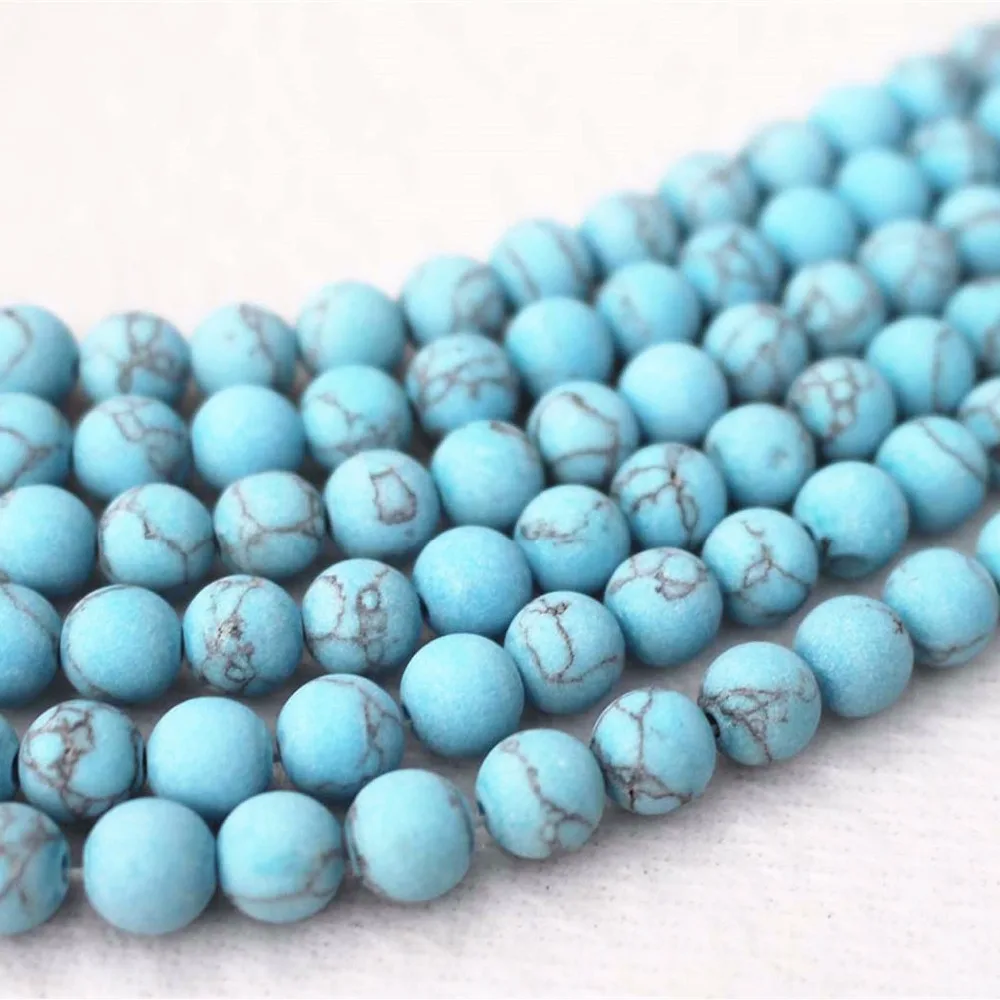 Круглые матовые шарики Howlite 4 мм 6 8 10 12 14 Матовые для изготовления ювелирных