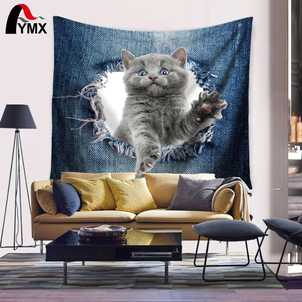 Оптовая продажа гобелен 150X130/200 см милая собака кошка фотографии цифровая печать