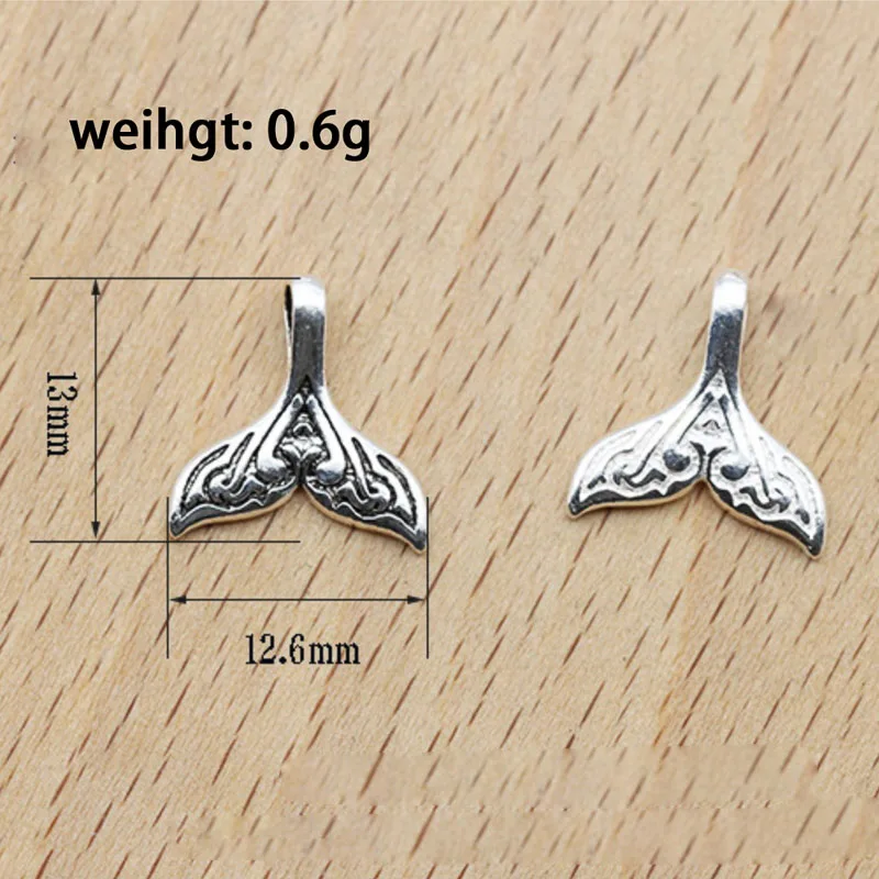 REGELIN 1/шт. 925 серебряный Ретро рыбий хвост подвески ювелирные браслеты и кулоны DIY