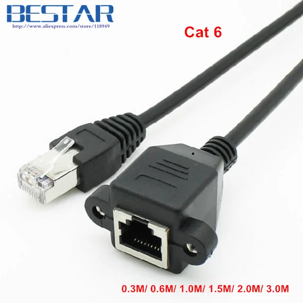 

Сетевой удлинитель RJ45 8P8C Cat 6 Cat6 Male-Female Lan Ethernet 0,3 м 0,6 м 1 м 1,5 м 2 м 3 м с отверстиями для крепления на панель