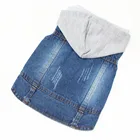 2021 Новый весенняя одежда для собаки для маленьких, средних и больших собак куртка с капюшоном джинсовая собачий жилет пальто щенок ковбойский ПЭТ костюм синий XS-XXL