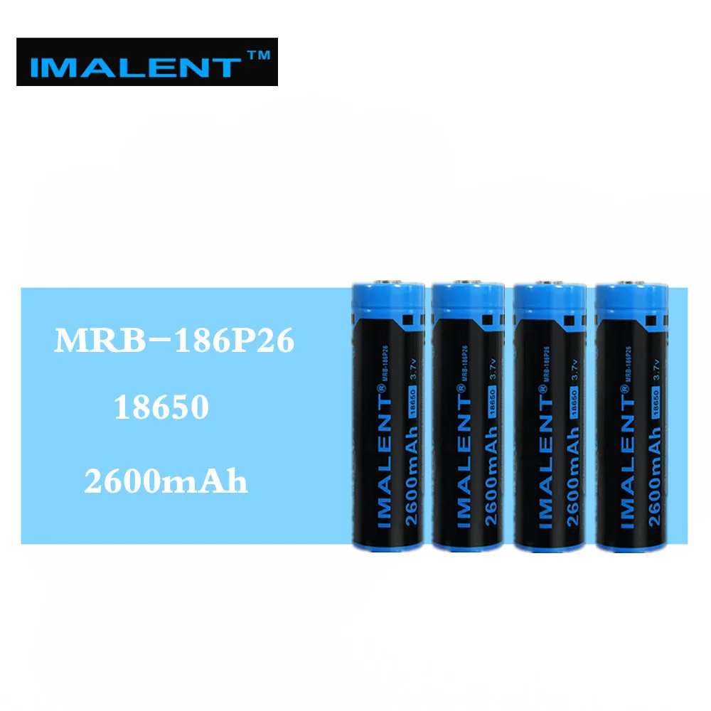 4 шт. IMALENT MRB 186P26 18650 2600 мАч 3 7 В литий ионная аккумуляторная батарея высокая