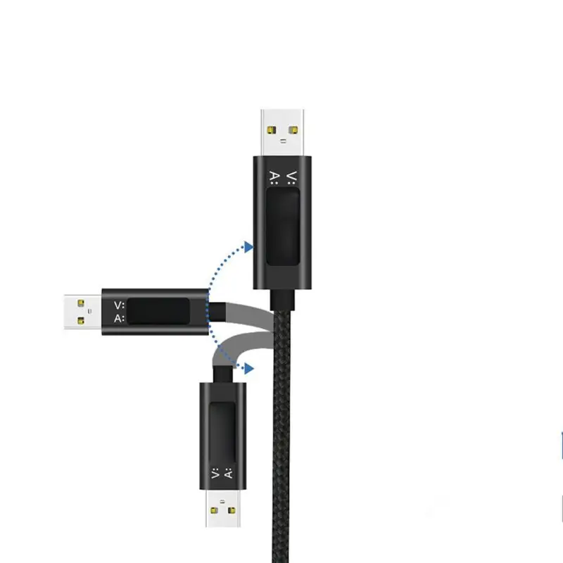 USB C Быстрая зарядка кабель синхронизации данных с напряжением тока Светодиодный дисплей провод для Samsung S10 S9 Note 9 Xiaomi 9/8 huawei Oneplus