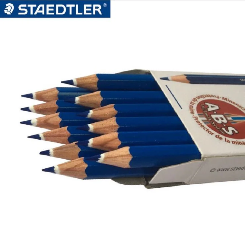 Деревянные цветные карандаши STAEDTLER синие красные стираемые офисные и