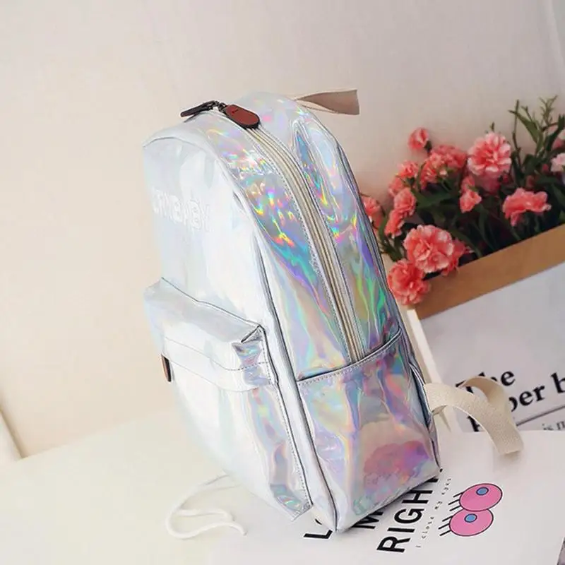 Уличный хип поп голографический женский рюкзак с буквами и лазерной голограммой