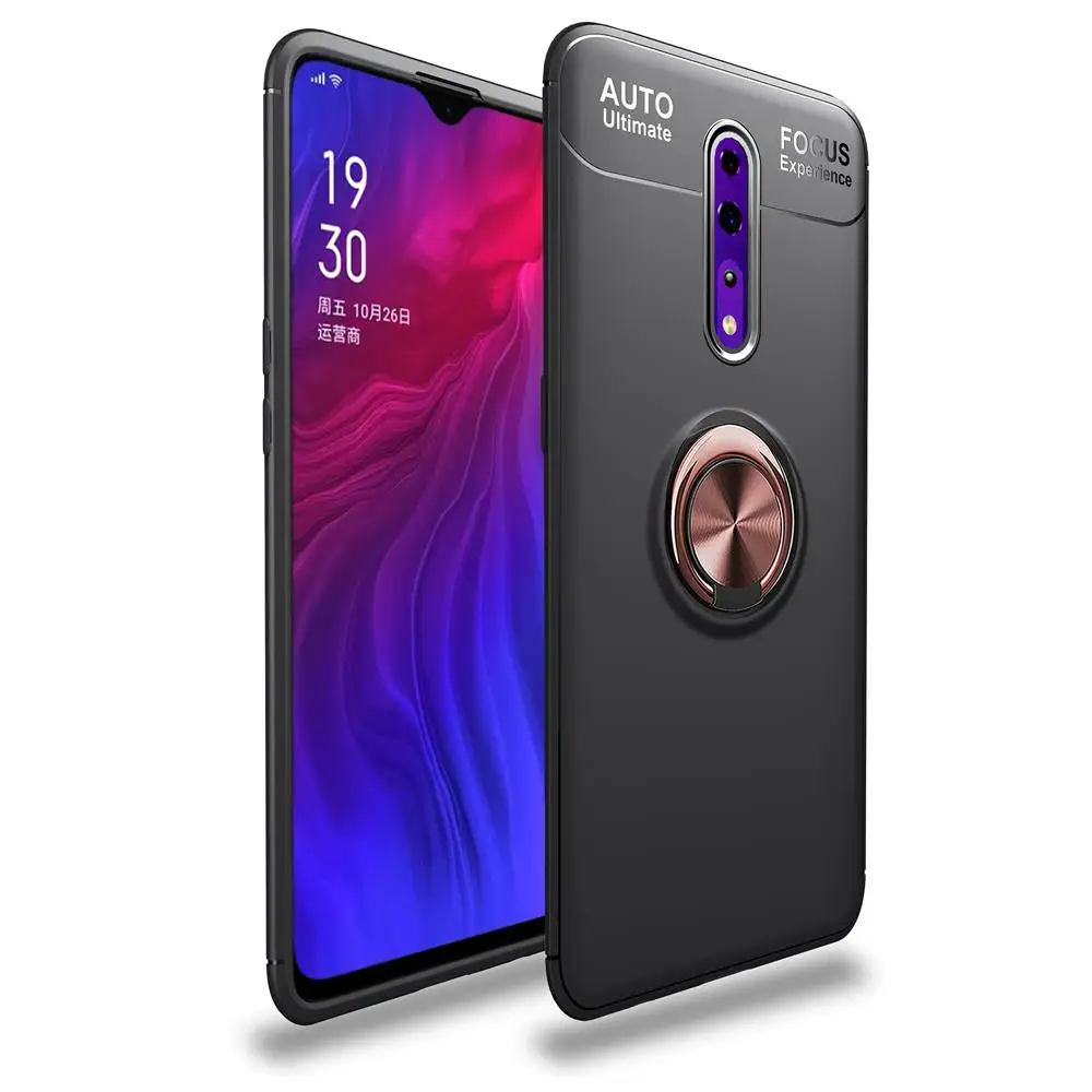Чехол для OPPO Reno Z, чехол для OPPO RenoZ, 6,4 дюймов, автомобильный держатель, мягкое Силиконовое магнитное кольцо, TPU, чехол для телефона OPPO Reno Z, Fundas Capa - Цвет: black rose gold