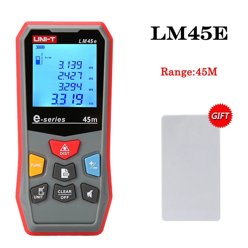 LM45e(GIFT) UNI-T LM45e/LM60e лазерный дальномер; 45 м/60 м Лазерная электронная линейка/дальномер/измерение площади/объема - Цвет: LM45e(GIFT)