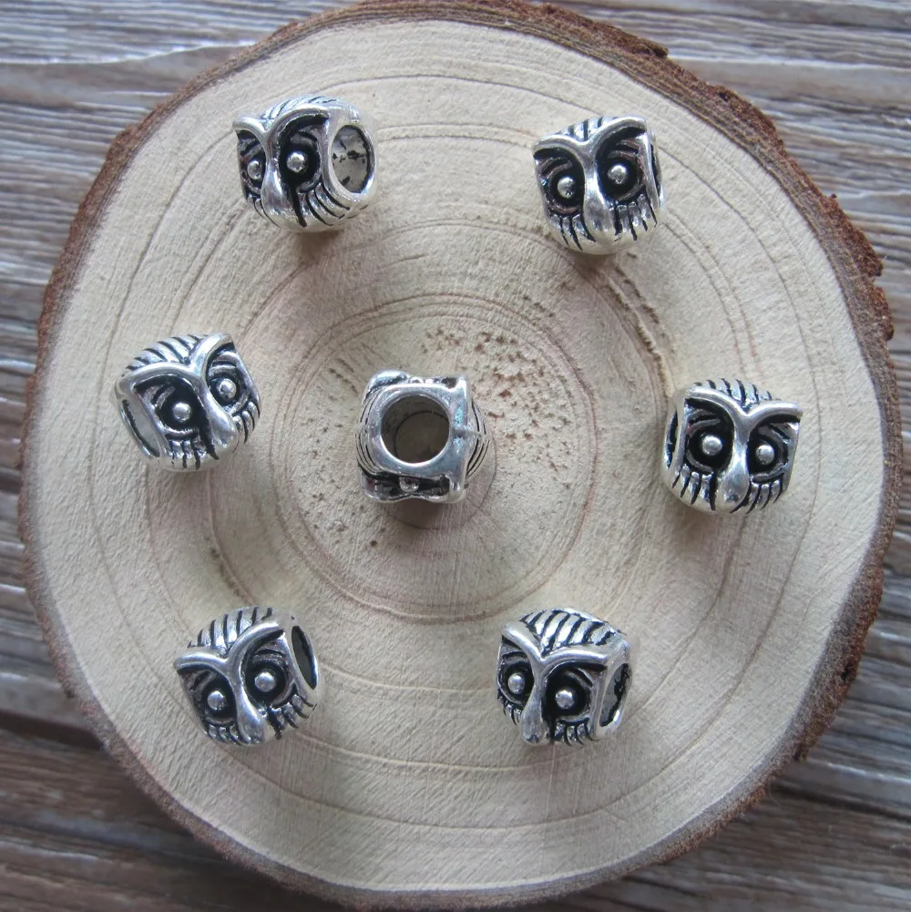 30 шт./лот тибетский серебряный стиль сова дредлок страшные бусины для волос|hair