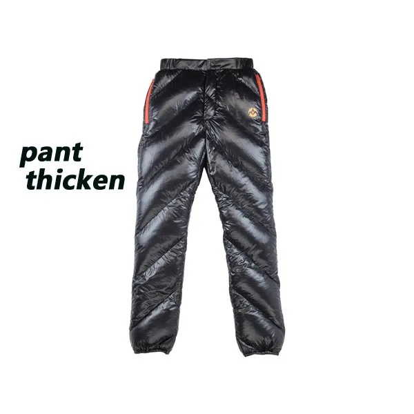 black thicken pant AEGISMAX, для взрослых, унисекс, для спорта на открытом воздухе, пуховые штаны, сверхлегкие, заполняющие 95% белый гусиный пух, сохраняющие тепло, водонепроницаемые, для кемпинга, зимние брюки - Цвет: black thicken pant