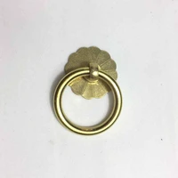 10pcs brass cabinet knobs and handles round drop ring knob drawer pull jewelry box handles for furniture