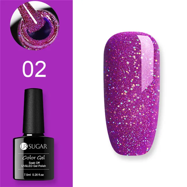 Rainbow 2 Ur Sugar Гель-лак UV Vernis Полупостоянный праймер верхнее покрытие 7,5 мл замачиваемый эмалированный Гель-лак УФ-гель для ногтей лак - Цвет: Rainbow 2