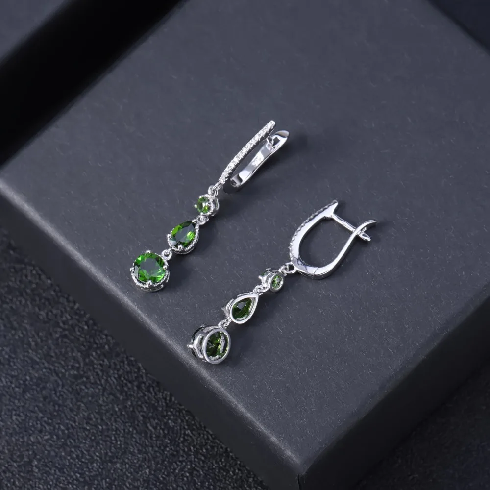 Серьги GEM'S BALLET 3 46ct натуральный хром диопсид серьги капельки из серебра 925 пробы
