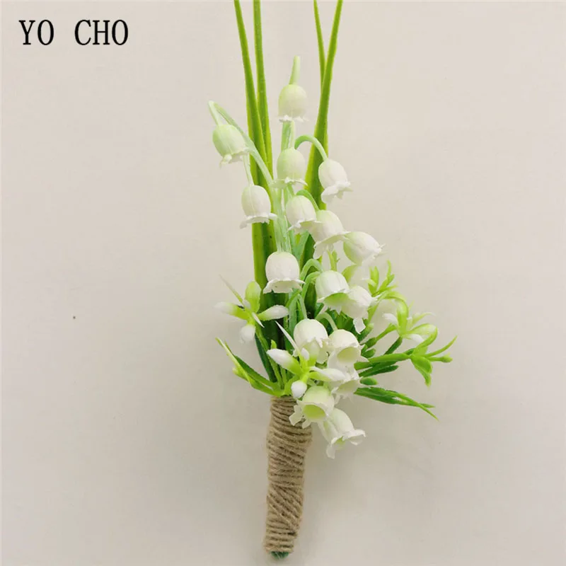 YO CHO Corsage свадебная бутоньерка для жениха искусственные шелковые цветы белые