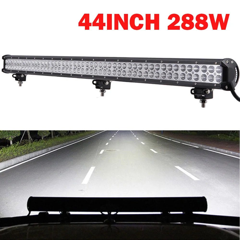 44inch 288w combo 4, 7, 12, 17, 20, 23, 28, 36, 44 дюйма, 18 Вт-288 Вт, светодиодный рабочий светильник для внедорожника, для мотоцикла, трактора, лодки, внедорожника, 4WD, 4x4, грузовик, внедорожник, ATV - Цвет: 44inch 288w combo