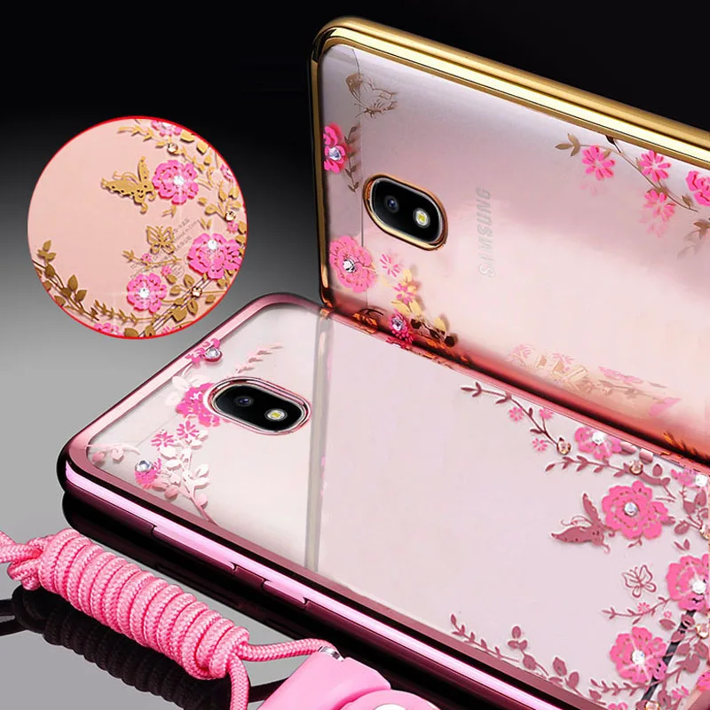 YueTuo etui coque cover case For Samsung Galaxy j7 2017 Pro j730 transparent 3d phone cases back Soft TPU Flower accessories | Мобильные