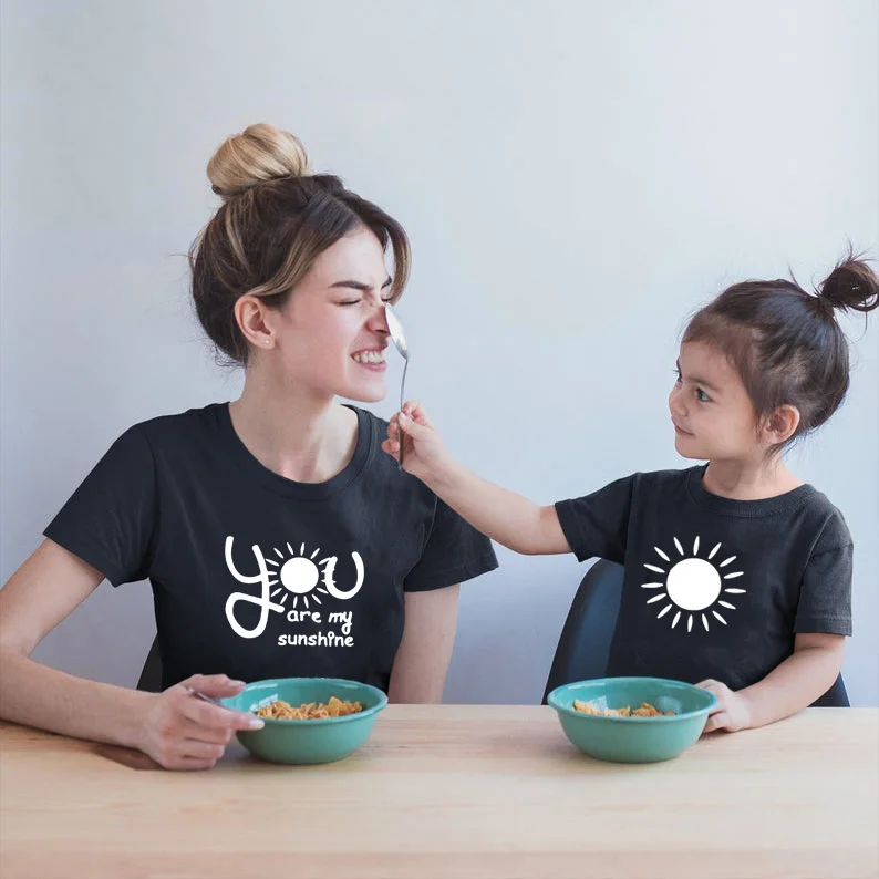 Рубашка YOU ARE MY SUNSHINE для детей рубашки мамы и ребенка одежда сына | Мать ребенок
