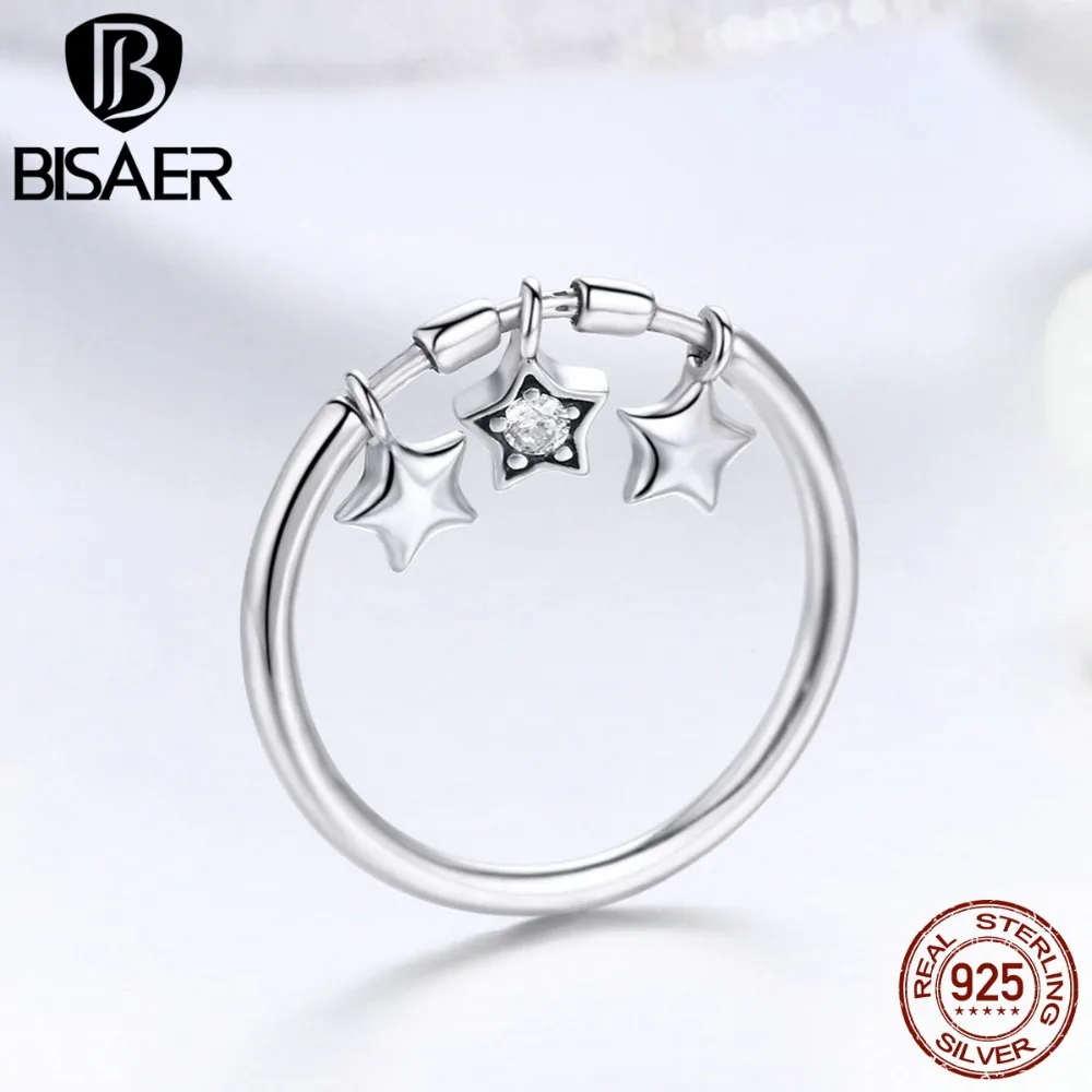 Женское светящееся кольцо BISAER на палец из стерлингового серебра 925 пробы S925