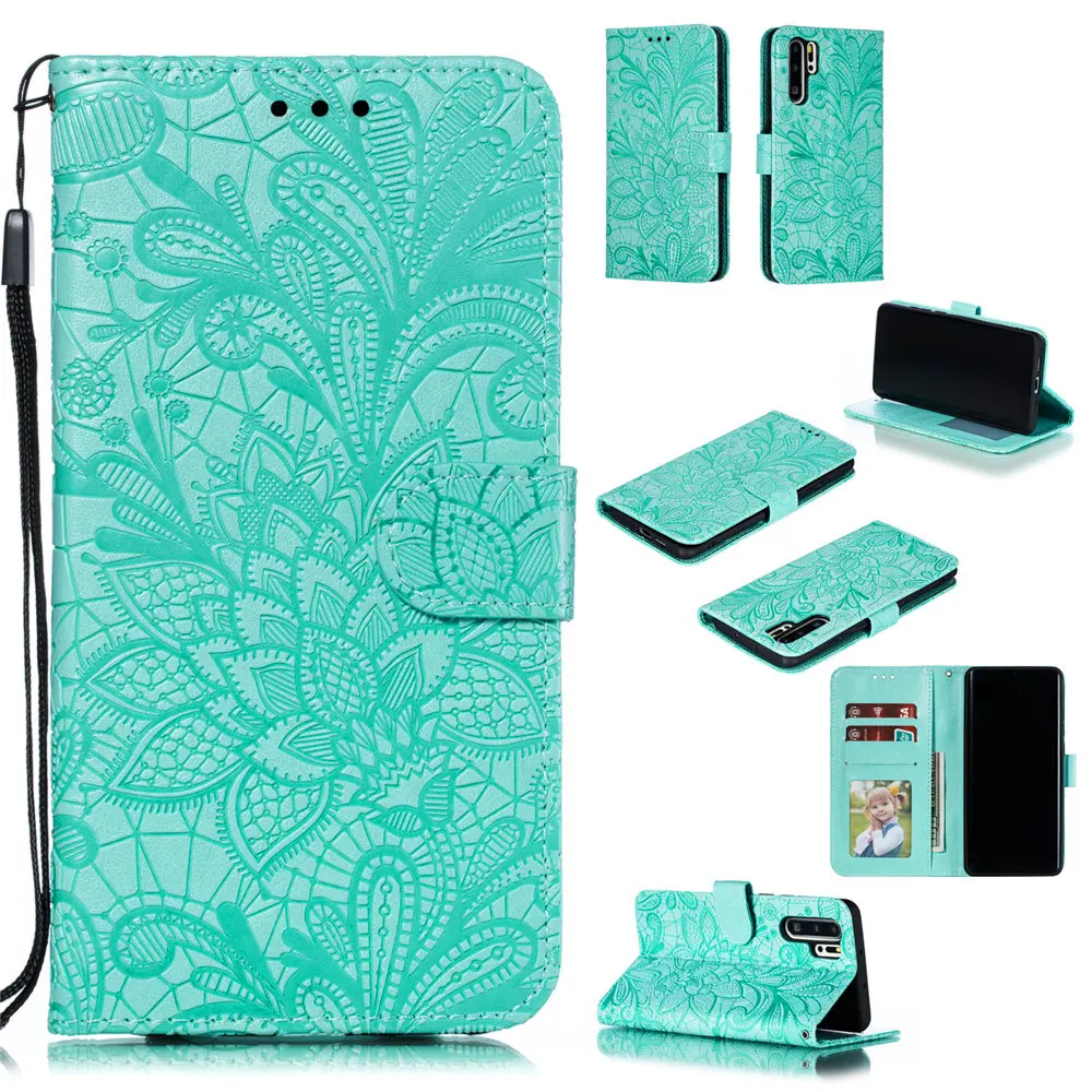 Кружевной Чехол книжка с цветочным узором для huawei P30 Pro mate 20 Honor 7A 7C Y6 Prime Y5 Y7 2018 Y9 2019