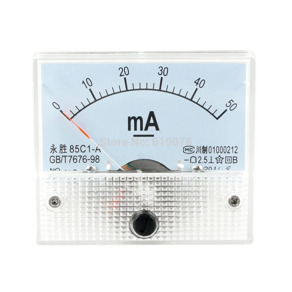 2 5 точный аналоговый измеритель постоянного тока 0 50 мА амперметр 85C1 mA|analog panel