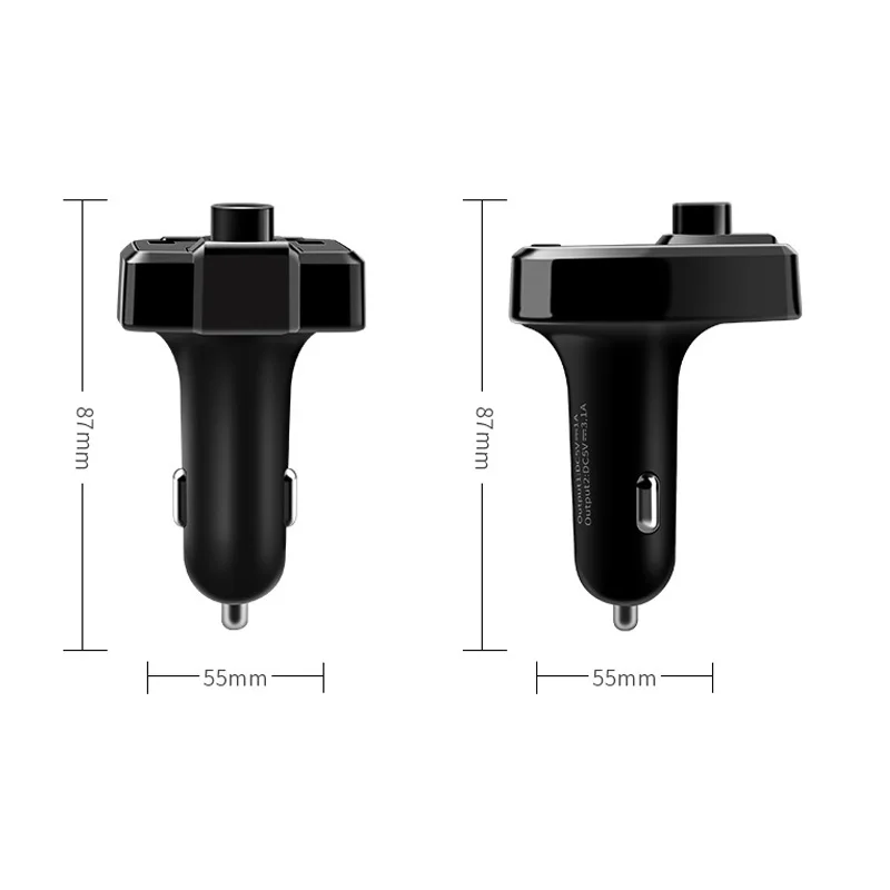 Автомобильный комплект Bluetooth, fm-передатчик, mp3-плеер, светодиодный, двойной USB, 3.1A, быстрое зарядное устройство, дисплей напряжения, музыка, воспроизведение, автомобильные аксессуары