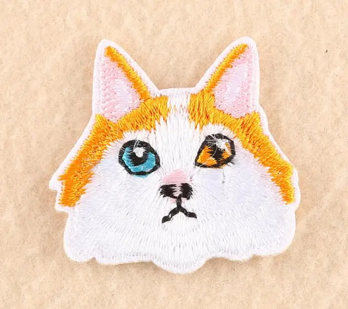 10 шт./партия Милая ткань с головой кошки собаки животного Лоскутные патчи для