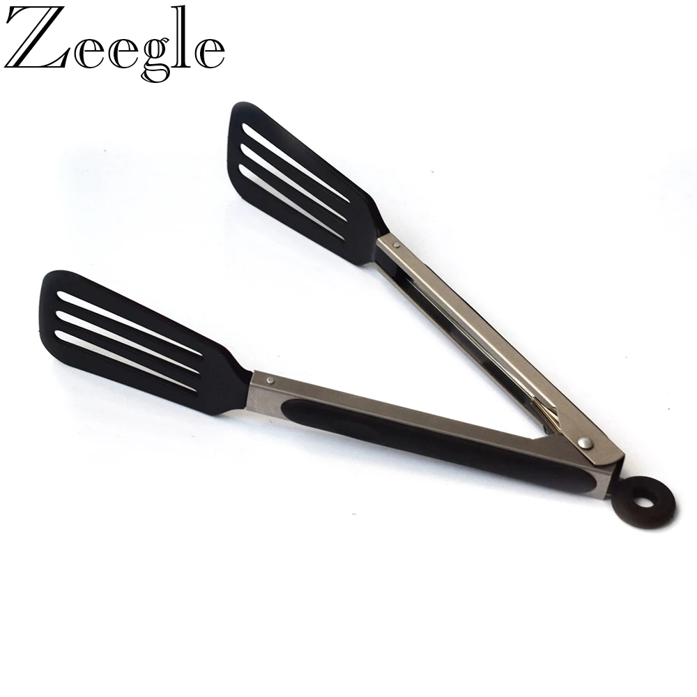 

Zeegle Kitchen Food Tongs Barbecue Salad Grill Serving Tongs No-stick Food Clip Silicone BBQ Tongs Bread Clamp Cake Clip 12-Inch