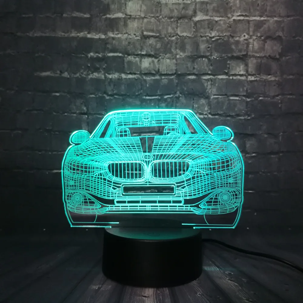 Роскошный автомобиль 3D светодиодный Ночной светильник украшения флэш-память USB