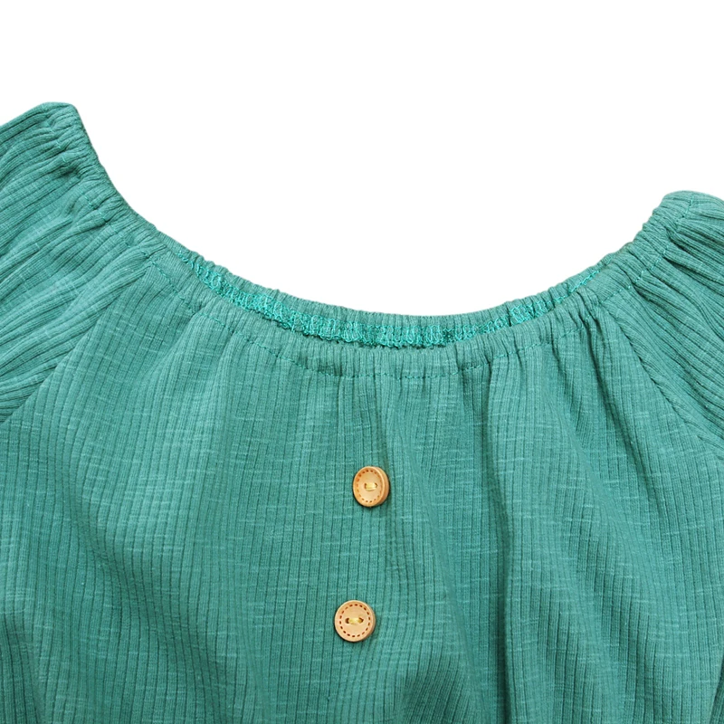 Комплект летней одежды для маленьких девочек от 1 до 5 лет футболка с оборками и