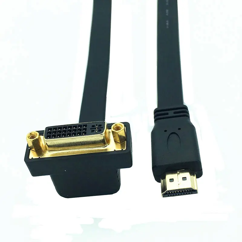 Плоский тонкий Высокоскоростной HDMI к DVI 24 + 5 Женский 90 Угловой кабель 0 3