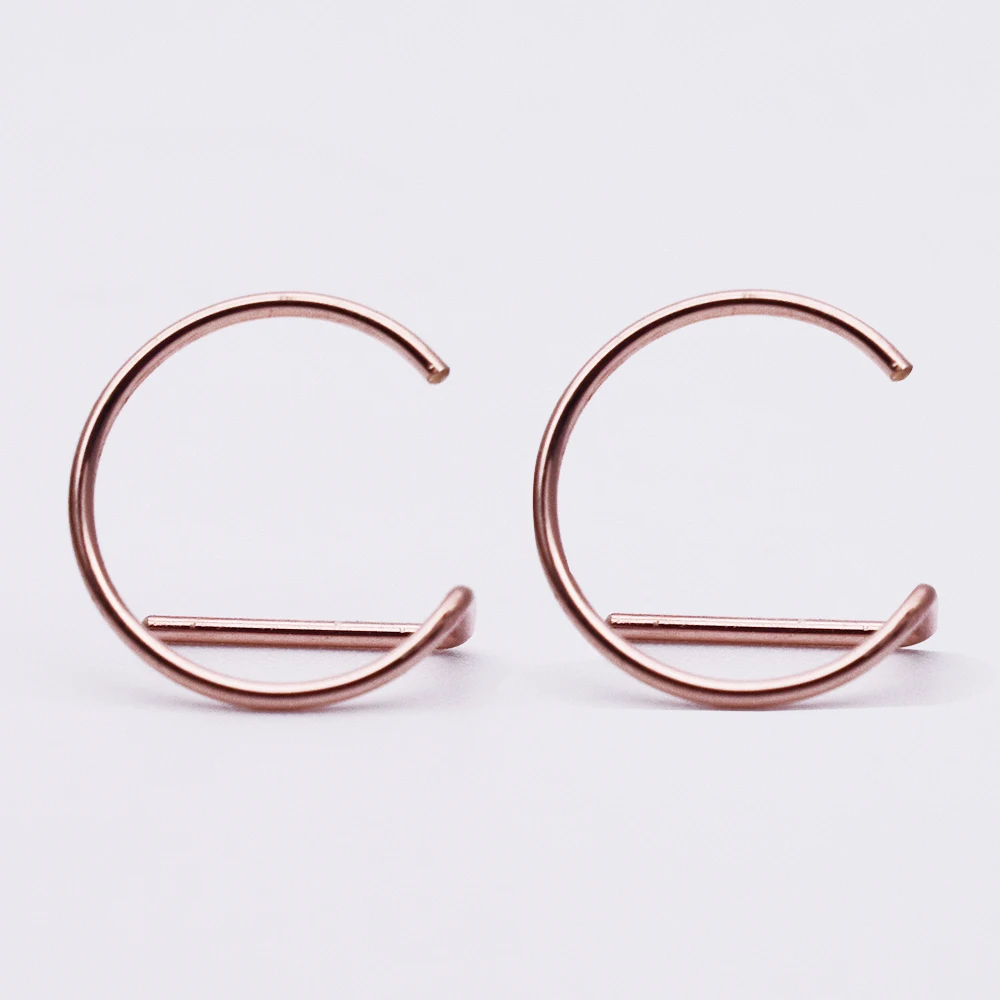 Серьги с двойными отверстиями из серебра 925 пробы украшения для пирсинга ручной