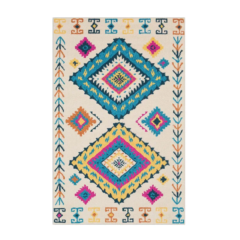 

American Ethnic Retro Living Room Carpets Moroccans Geometric Area Rugs For Bedroom Hallway Entrance Runner Rug Sofa Mat