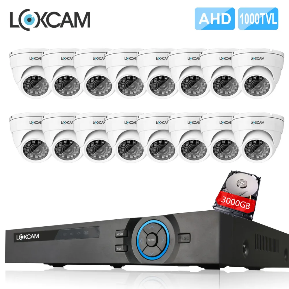 Камера видеонаблюдения LOXCAM 16 каналов HDMI 1080P CMOS 1000TVL|dvr 720p|dvr glassdvr cctv system |